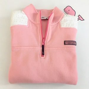 Vineyard Vines Eyelet Shep Shirt in Flamingo Pink